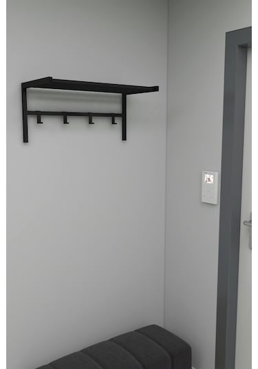 Bofigo Metal Duvar Askısı Metal Askılık Elbise Askılığı Siyah