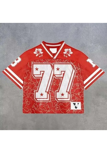 Snapbuy 2025 Y2k Retro Amerikan Futbol Forması Nefes Alan Streetwear Tişörthakierkek Haki