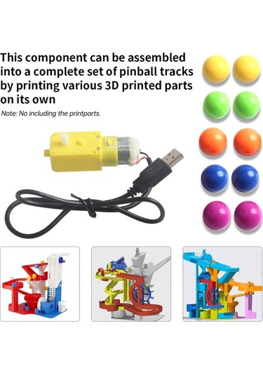 Fortunelane Marble Pisti Modeli Montaj Seti: 10 Adet Mermer, Şarj Edilmiş Motor Yazıcı Parçaları Dahil Değil