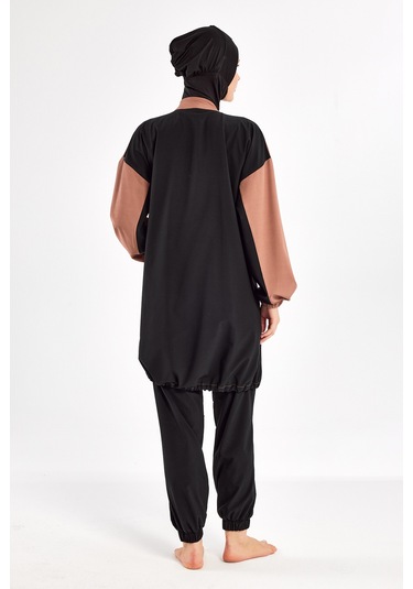 Uv Korumalı Spor Likra Tam Kapalı Tesettür Mayo 1211 Siyah10 Siyah10