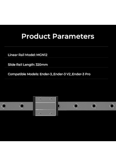 Suofeng Ender-3 Serisi İçin 320mm Mgn12 Lineer Ray Kiti - 50g Gümüş