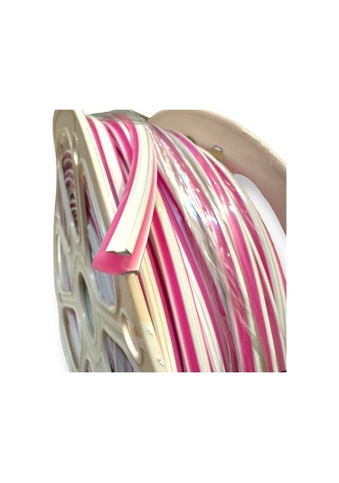 Pembe 6mm İkinci Nesil Silikon Neon Led Şerit Kılıfı 5 Metre Difüzör Tüp Led Hariç Pembe