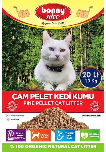 Bonny Nice Doğal Pellet Çam Peleti Kedi Kumu 2 x 20 L