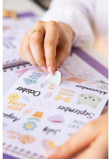 A5 Sticker Book 466 Adet 18 Yaprak Renkli Etiket Defteri Little Daily Joys