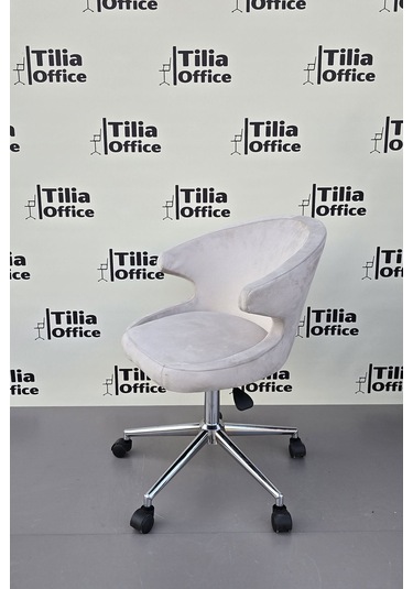 Coket Çalışma Koltuğu Krom Konik Ayak Krem