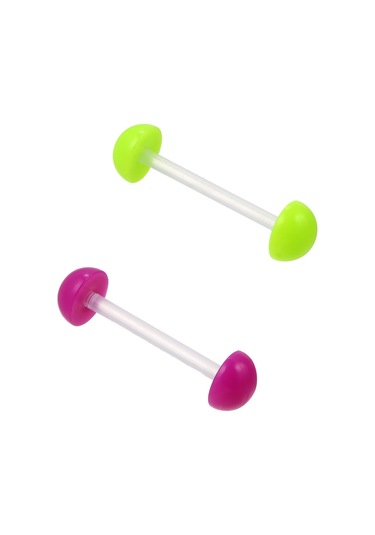 Wezone 19'lu Multicolor Akrilik Piercing Seti - Dil Ve Göğüs İçin Esnek, Alerjiye Dayanıklı, Kolay Kurulum - 1.6mm Çaplı, 16mm Uzunlukta Diğer