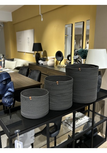 Rover Çok Amaçlı Düzenleyici Sepet, Saksılık, Organizer 3'lü Set Antrasit