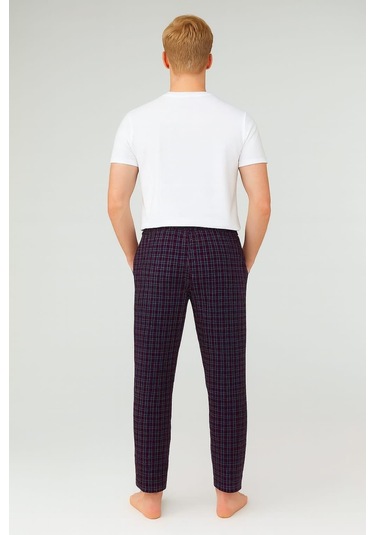 Erkek Desenli Cepli % 100 Pamuk Tek Alt Lacivert-kırmızı Lacivert - Kırmızı