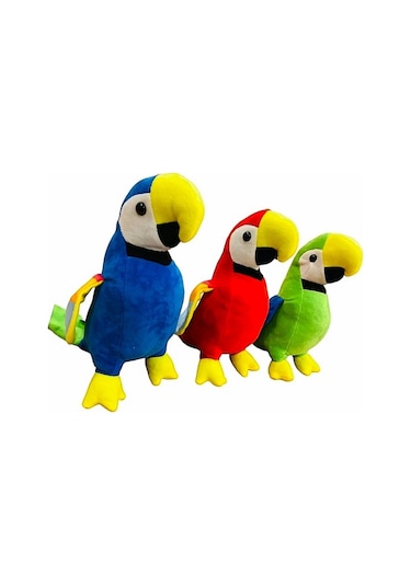 Peluş Oyuncak Yeşil Papağan Kuş 30 Cm Yeşil