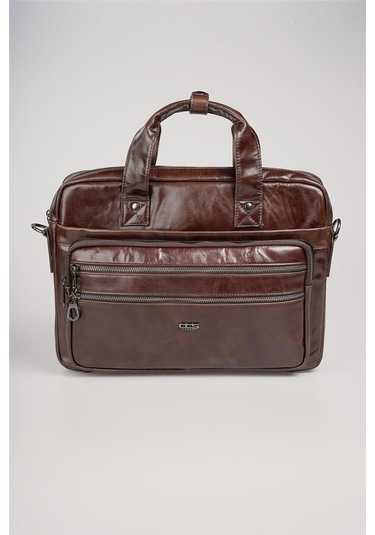 Ççs 71474 Hakiki Deri Evrak Çantası Kahve
