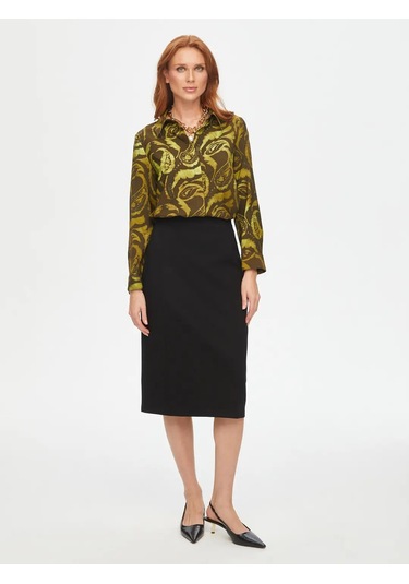 Faik Sönmez Örme Slim Fit Kadın Comfort Etek 69288 Siyah