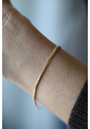 14 Ayar Altın İtalyan Balıksırtı Bileklik 2,5 Mm Blk27119 Sarı Altın