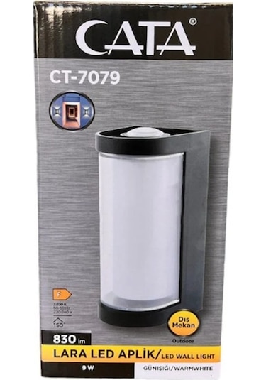 Ct 7079 Cata 9w Led Duvar Aplik Günışığı Siyah