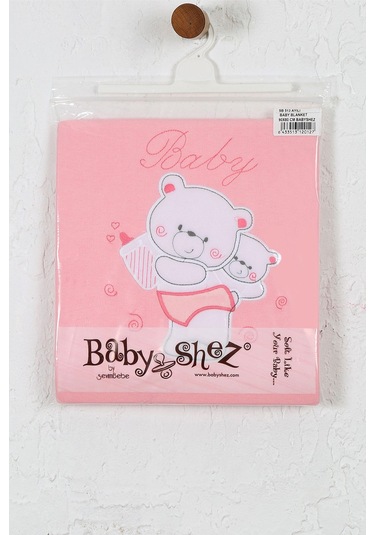 %100 Pamuklu Yenidoğan Çift Katlı Penye Bebek Battaniyesi Sb 513 Pembe Pembe