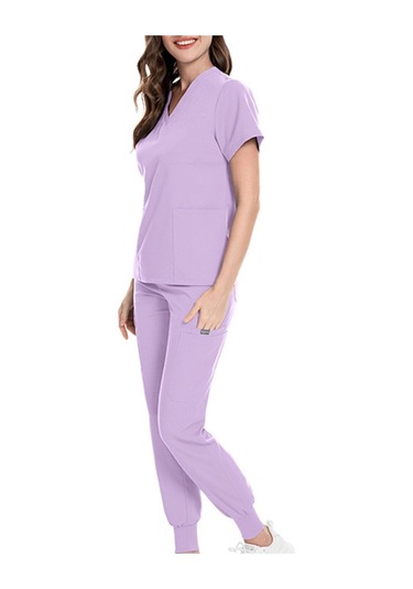 Suntek Magideal Kadın Scrubs Setleri V Yaka T Shirt Spa Doktor S S