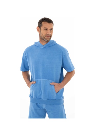 AR-MA Arma Erkek Oversize Kısa Kollu Kanguru Cepli Kapşonlu Sweatshirt 001 AR-MA Arma Erkek Oversize Kısa Kollu Kanguru Cepli Kapşonlu Sweatshirt 001