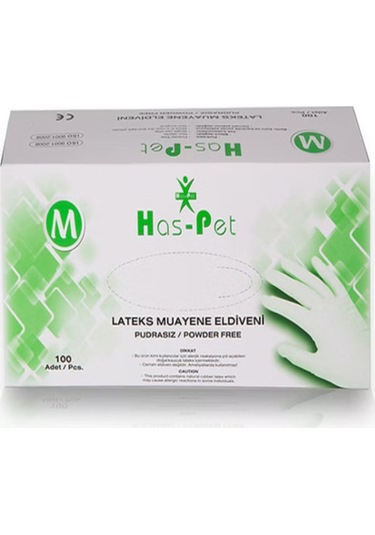 Pudrasız Lateks Eldiven 100'lü Paket 2 Adet M Beden