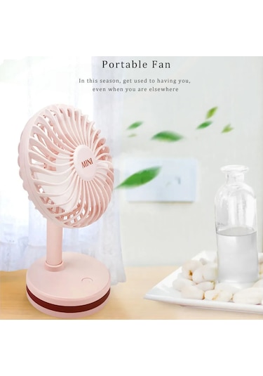 Ranyeek Abs Materyal Mini Masa Fanı - 3 Hızlı Ayar, Ultra Sessiz, Şarj Edilebilir - Ev, Ofis, Seyahat İçin Serinletici