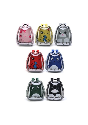 Dm Cbtx Karikatür Desenli Kedi Şeffaf Pet Çantası - Uzay Kapsülü Sırt Çantası, Mavi
