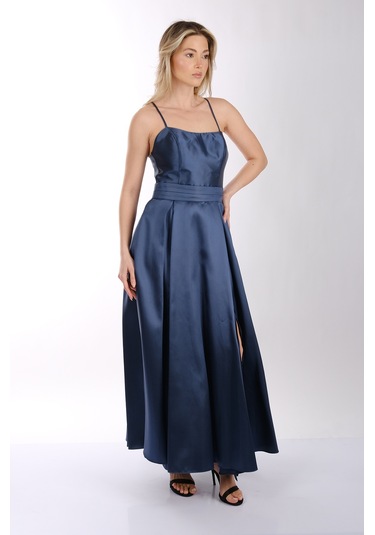 Abiye Elbise Dori 00kb7078 Koyu İndigo