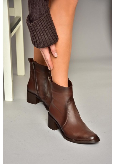 Fox Shoes T654043803 Kahverengi Hakiki Deri Kadın Bot Kahverengi