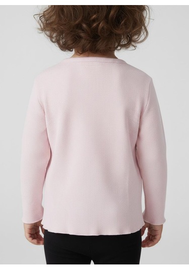 Kız Çocuk Fitilli %100 Pamuklu Düğmeli Hırka Toz Pembe