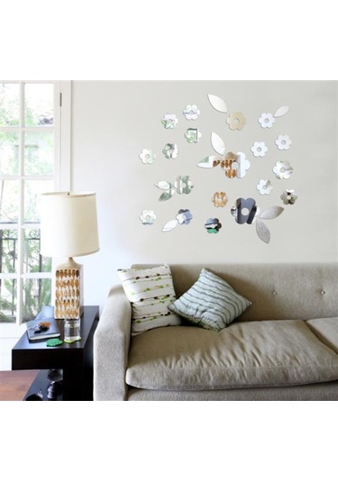 Papatya Dekoratif Ayna Gümüş