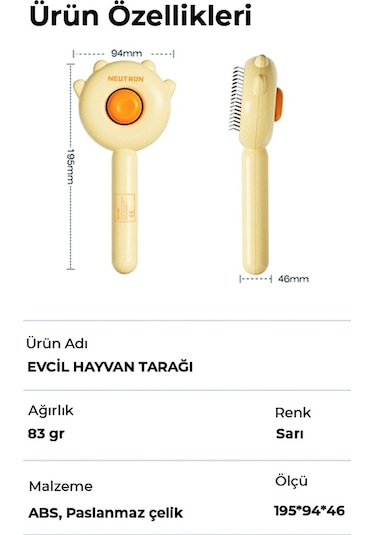 Neutron Akıllı Kedi Tüy Temizleme Cihazı NTL-HR-02-T