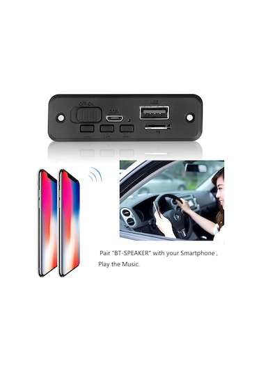 5v Bluetooth 5.0 Mp3 Çalar Dekoder Kurulu Araba Fm Radyo Modülü 2 3w 6w Black