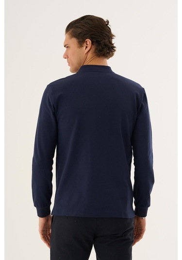 Yarım Fermuarlı Erkek Sweatshirt Lacivert