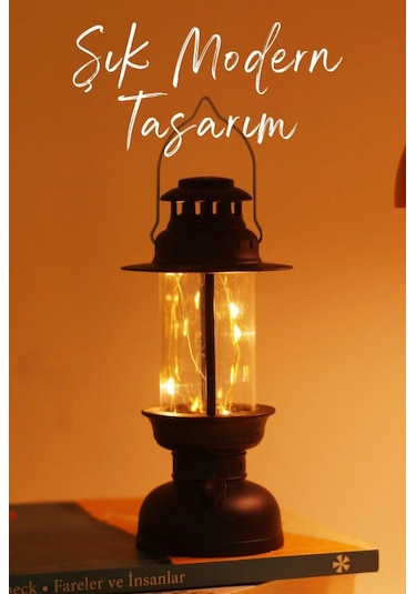 Led Mum Kamp Lambası 1 Adet - Tipi Pil Dahil Dumansız Alev Ledli Dekoratif Mum Dekor Işığı Siyah Pt437 Siyah