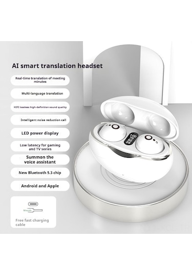 Konesam S800 Mini Bluetooth Kulaklık: Aı Akıllı Çeviri, Sayısal Ekran, Gürültü Engelleme Ve Düşük Gecikme - Beyaz