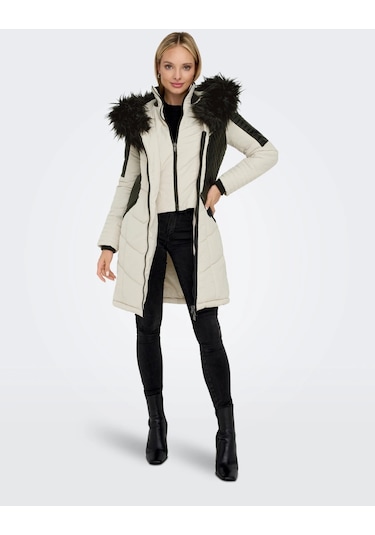 Only Kapüşonlu Taş Kadın Kaban 15295396 001