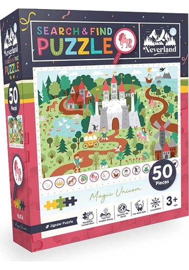 Neverland Ara Ve Bul Magıc Unicorn Sihirli Tek Boynuzlu At 50 Parça Puzzle Nl414
