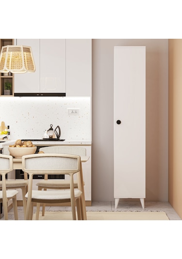 Tek Kapaklı 5 Raflı Çok Amaçlı Banyo Mutfak Kiler Dolabı