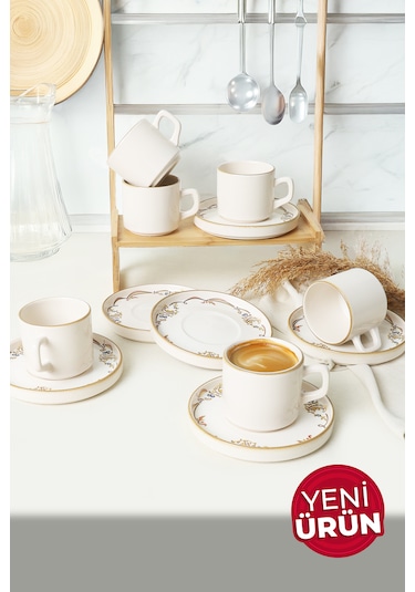 Keramika Bronze Bloom Stackable Çay Takımı 12 Parça 6 Kişilik