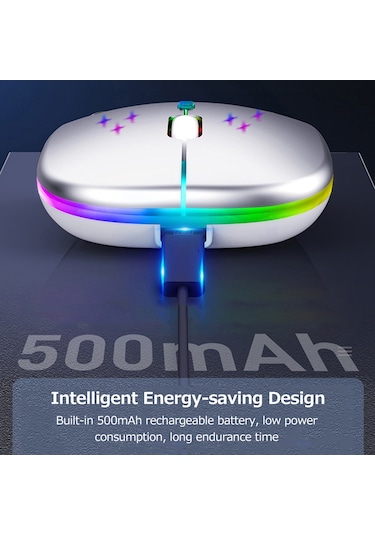 Lemestar Optik Kablosuz Sessiz Fare - 2.4g+bt3.0+bt5.2 Üçlü Mod, Ergonomik Tasarım, 500mah Şarj Edilebilir Pil, Altın Optik