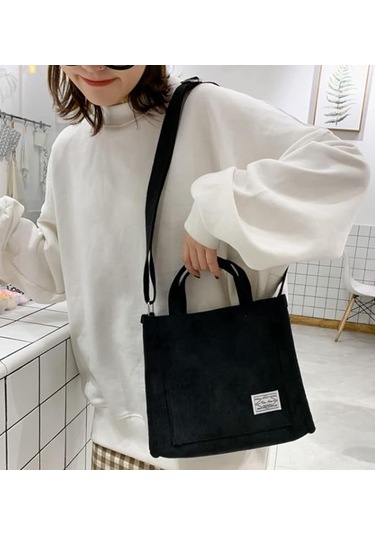 Dofolink 2023 Siyah Korduroy Kadın Çanta - Akıllı, Stilinli Üniversite Çantası - Çok Amaçlı, Düzenleyici Çekmeceli Taşıma Çantası Çok Renkli