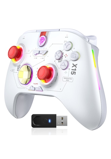 Easysmx X15 - Kablosuz Gamepad - Hall Effect Stick - Beyaz