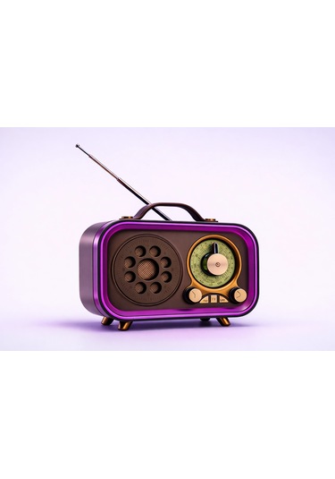 Nostaljik Led Işıklı Bluetooth Radyo Hoparlör