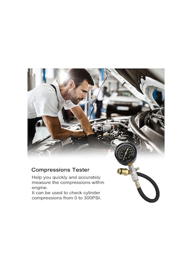 Ximistore9 0-300psı Motor Silindir Basınç Test Cihazı, Otomotiv Tamir Aracı, Metal Ve Kauçuk Yapı