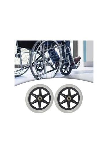 Suntek 2 Parça Tekerlekli Sandalye Yedek Tekerlekler Gri-6-inç
