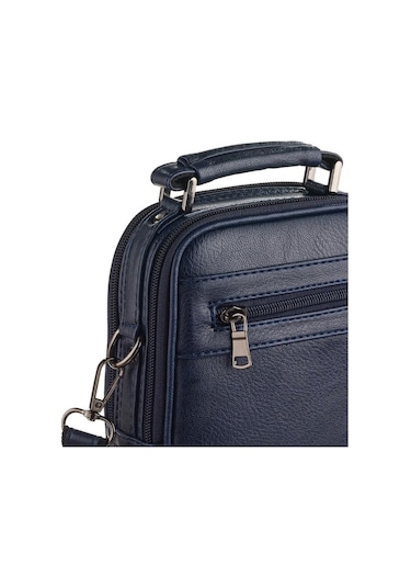 Westpolo Çelik Kasalı El Ve Omuz Askılı Erkek Çantası Küçük Boy - Lacivert 001