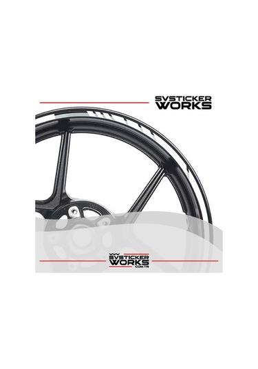 Motosiklet Jant Şeridi Jant Sticker Dekor Model Parçalı Desen Sticker Set Beyaz