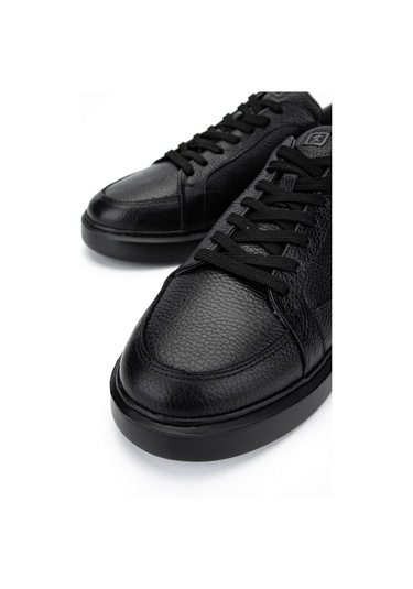 Tamer Tanca Erkek Hakiki Deri Siyah Floter Sneakers & Spor Ayakkabı 04 3522 Erk Ayk Sk24-25 Sıyah Fltr Siyah Floter Siyah