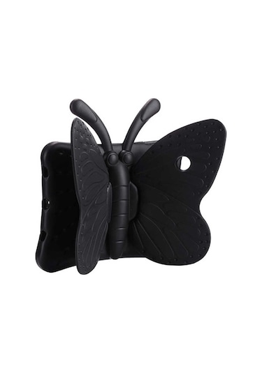 Kilifone - Galaxy Uyumlu Galaxy Tab S6 Lite P610 - Kılıf Kelebek Figürlü Stand Olabilen Çocuklar İçin Koruyucu Tablet Kılıfı - Siyah