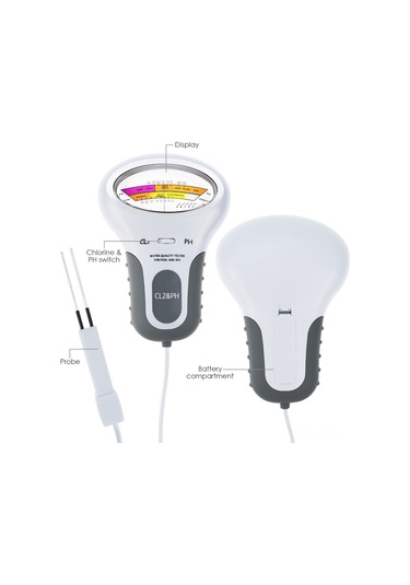 Konesam Pc102 Beyaz Havuz Su Kalitesi Test Cihazı - Ph Ve Klor Seviyesi Ölçer Pil Dahil Değil