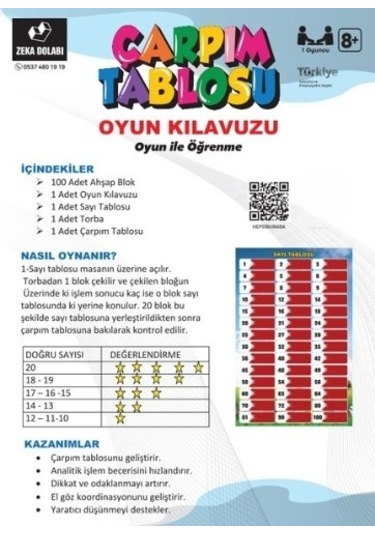 Çarpım Tablosu 100 Parça, Ahşap, Çarpma, Matematik, Ilkokul, Oy