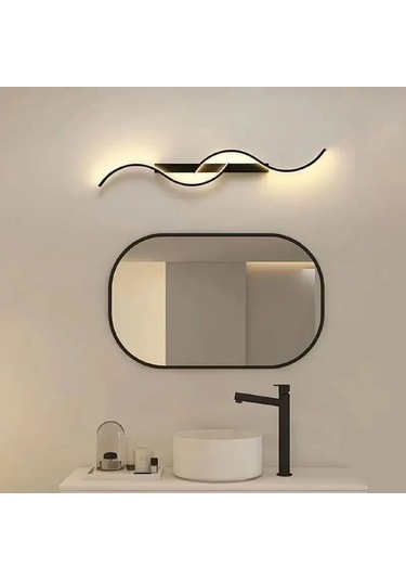 Kille / Ayna Aplik / 60 Cm / Antrasit Gövde / 3 Renk Işık Antrasit