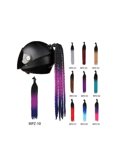 Saç Dekorasyonu Kask Dreadlocks Motosiklet Kaskı Örgüleri Kask Örgüleri Kask Dreadlocks Örgüsü Mpz-07